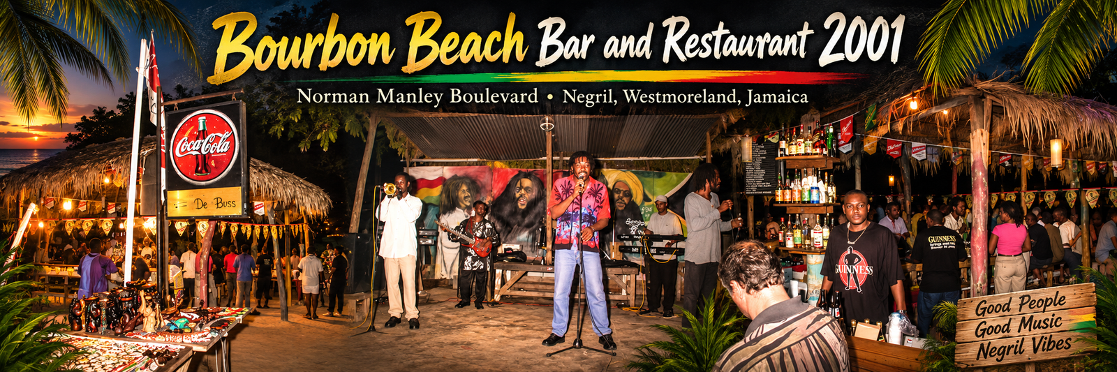 Bourbon Beach Bar and Restaurant 2001, Norman Manley Boulevard, Negril, Jamaica